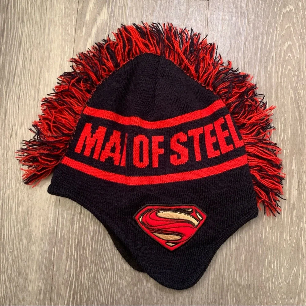 Superman Man‎ Of Steel Beanie Laplander Hat DC Comics Youth Boy’s OSFA